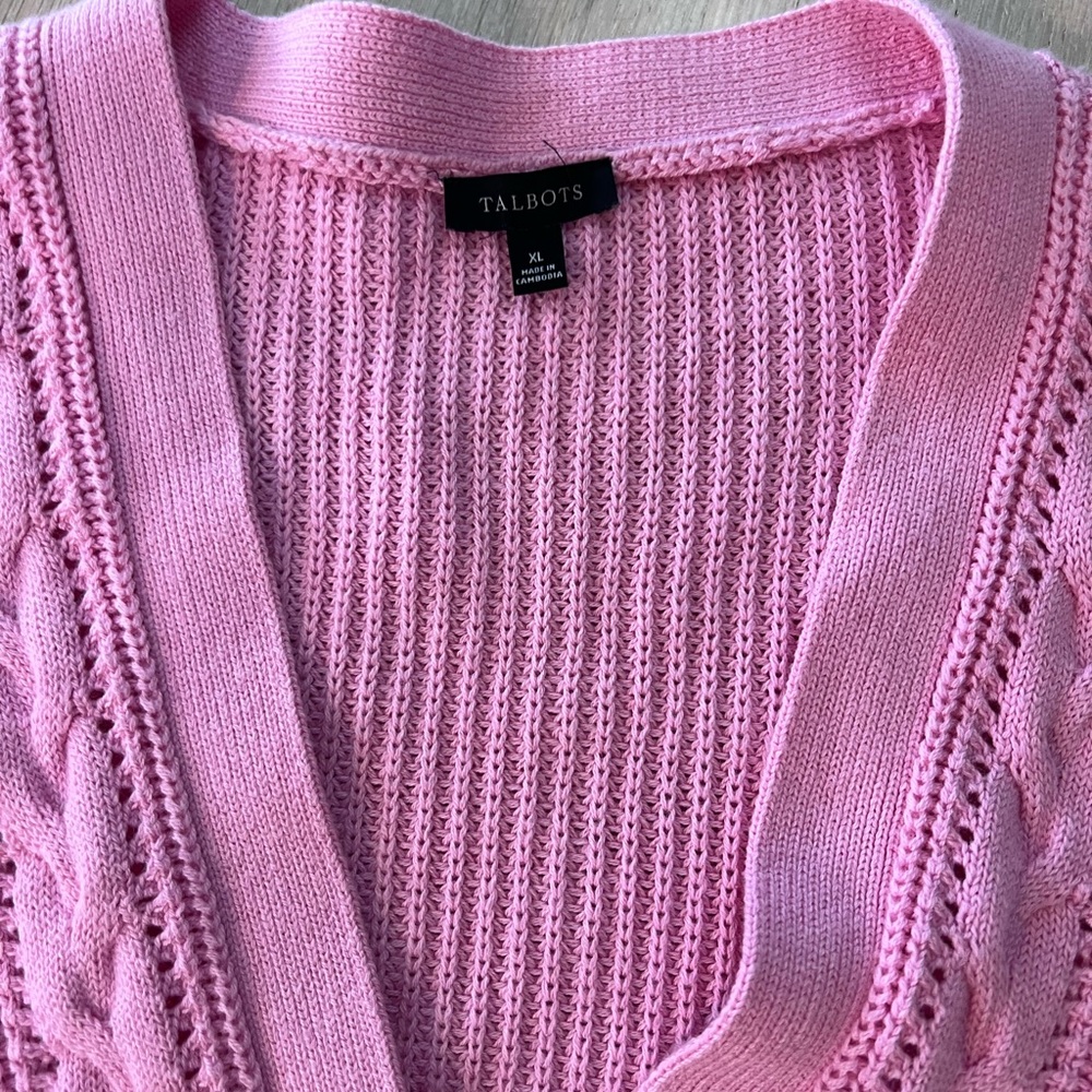 EUC Talbots XL Pink Cardigan - Picture 3 of 9